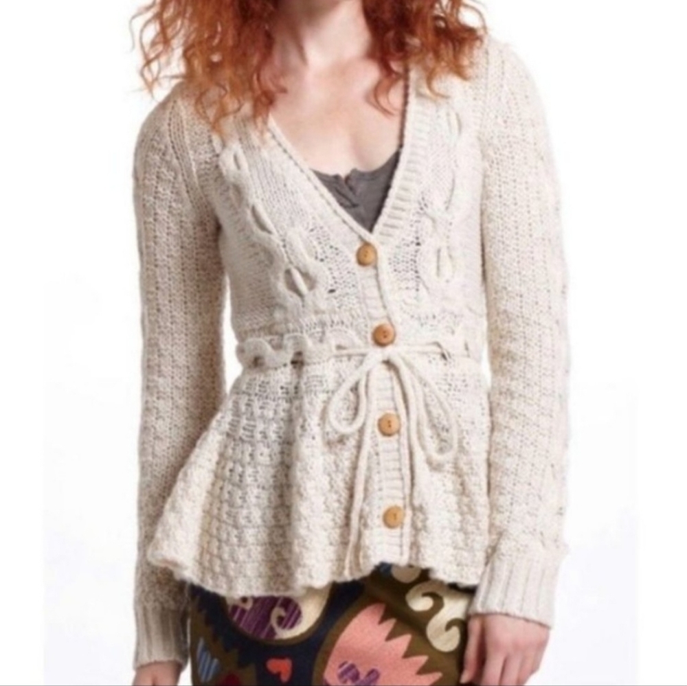 Anthropologie Sparrow Cream Knit Sweater